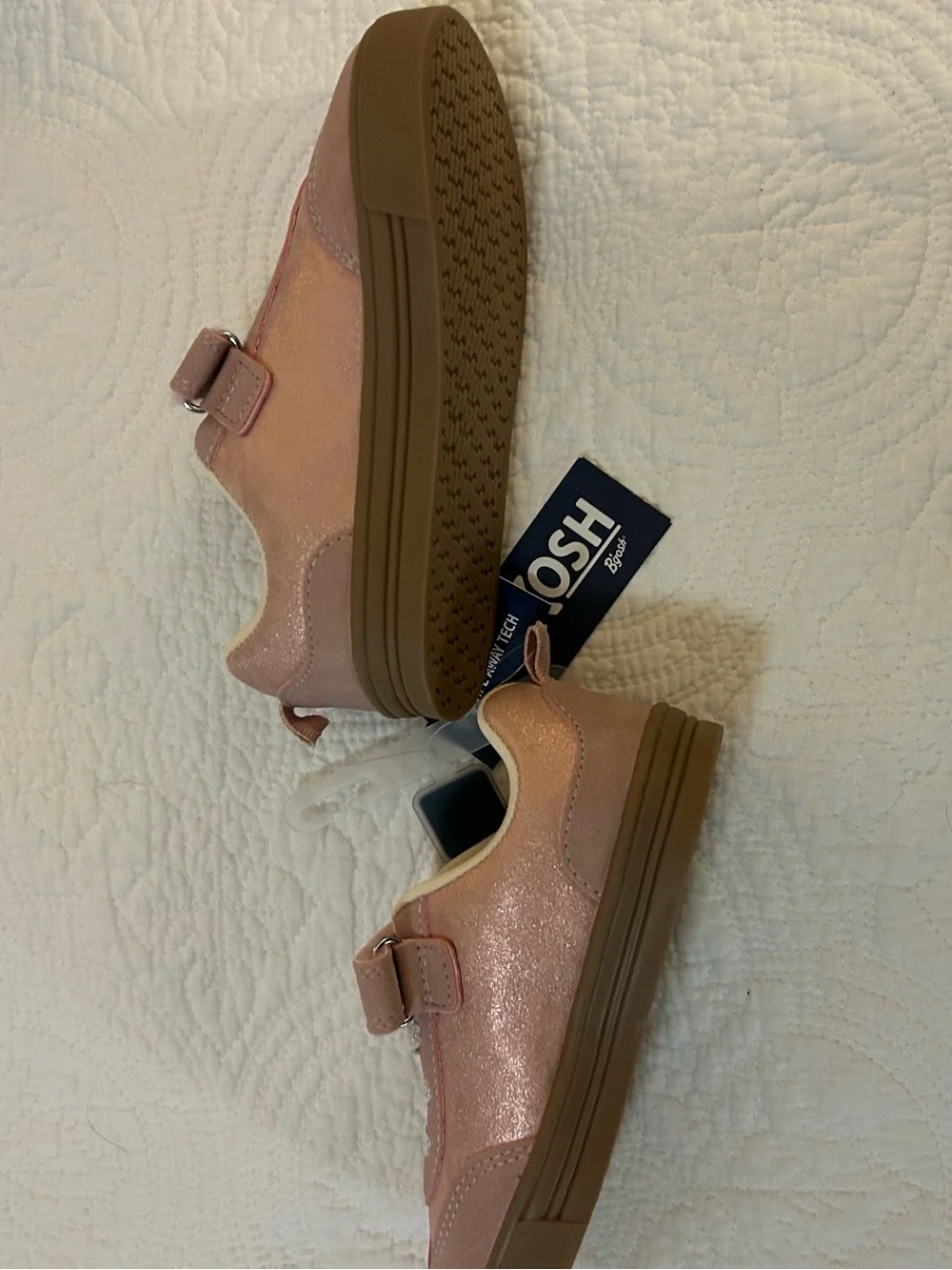 OshKosh B'gosh Pink Girls' Sparkle Velcro Sneakers